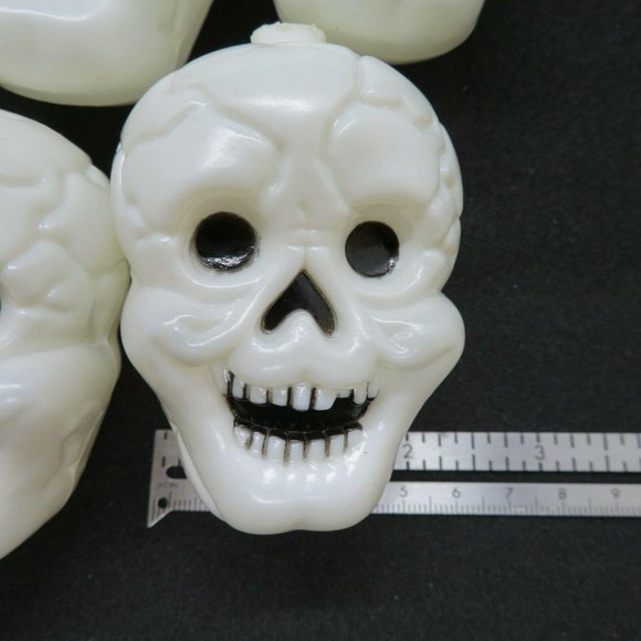 10 Vintage Plastic Blow Mold RV Patio Party String Light Covers Skulls Lot of 10 - Picture 6 of 9